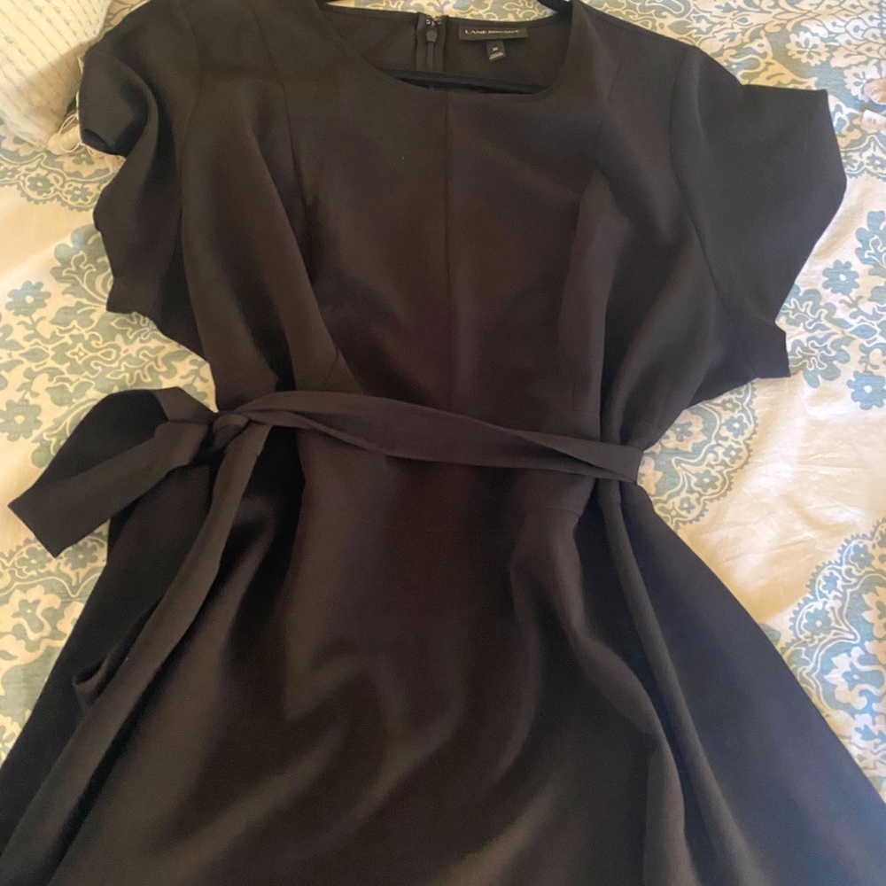 Black Short Sleeve Peplum Top Belted